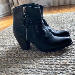 Stuart Weitzman leather booties.  2 inch wood heel.  Great condition!